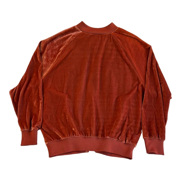 Daya by Zendaya Burnt Orange Velour Track Jacket Full Zip - Size S - Picture 4 of 5